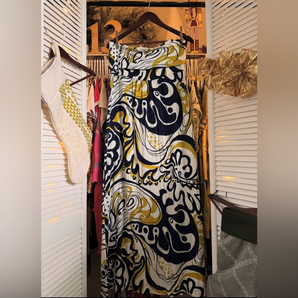 Vintage Manuhealii strapless maxi dress. 2XL